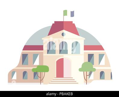 City hall flat style icon, isolated on white vector sign Stock Vector