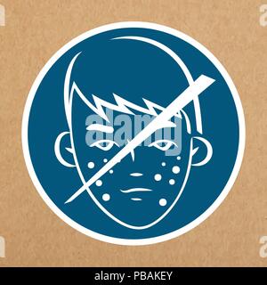 Hypoallergenic sign, badge with strikeout allergenic face, isolated vector object Stock Vector