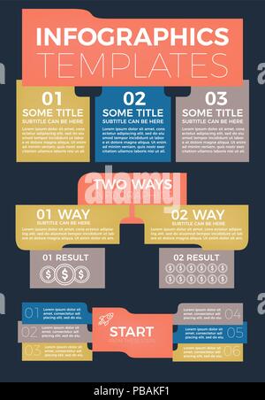 Vector infographics layout set. Template for brochure, app, web design Stock Vector