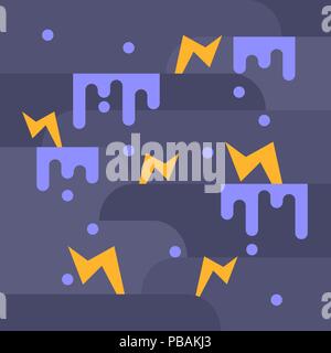 Stormy sky flat design vector background Stock Vector