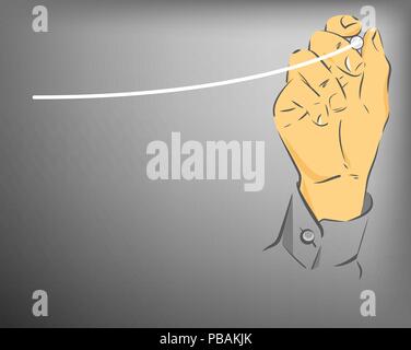 Hand drawing increasing graph vector illustration Stock Vector