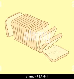 Sliced bread loaf, sketch illustration, vector 10 EPS Stock Vector