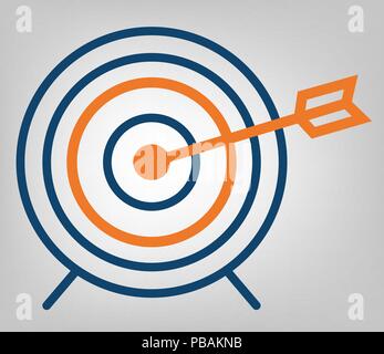 Target icon, web design sign, vector illustration of aim with arrow Stock Vector