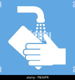 Washing icon, flat style sign, vector label Stock Vector