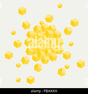 Sun 3d cubes form, team building concept, vector illustration Stock Vector