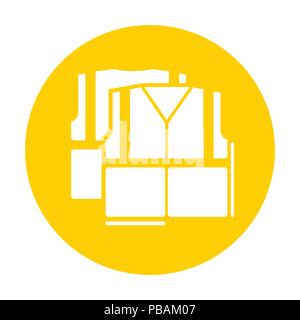 Road worker work vest flat design icon, vector sign Stock Vector