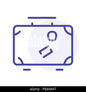 Luggage, suitcase, travel bag line icon. Vector web sign, button. Stock Vector