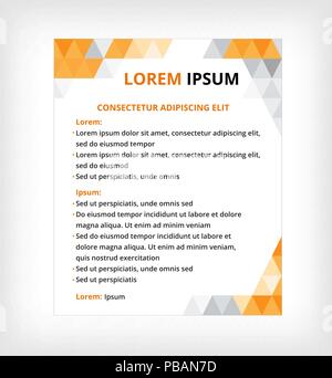 Recruitment layout for social networks, web. Triangles texture vector template Stock Vector