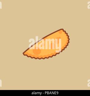 Cheburek pie vector icon in flat line style Stock Vector