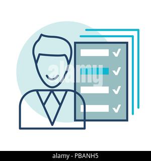 Student with completed test. Vector icon isolated on white Stock Vector