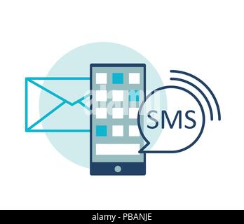 SMS, email notification for smartphone vector icon Stock Vector