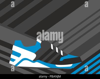 Abstract sneaker shoe on polygonal background. Vector illustration Stock Vector