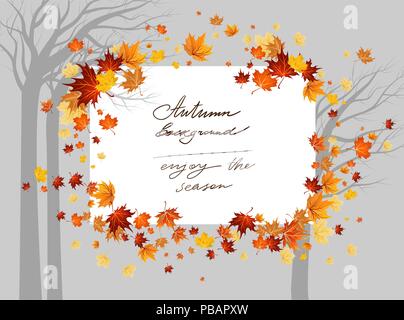 Fall maple trees Stock Vector