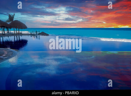 Clouds Reflected in Blue Pool Stock Photo