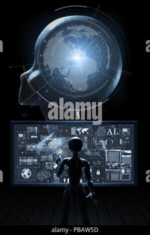 AI, Artificial intelligence conceptual of next generation technology transformation, business improvement by AI tech Stock Photo