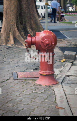 Fire hydrant on a street in Kuala Lumpur to prevent danger risk Stock Photo