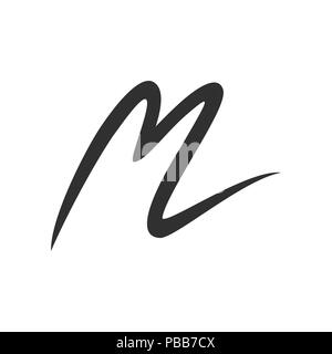 Initial M Stroke Lettermark Vector Symbol Graphic Logo Design Template Stock Vector
