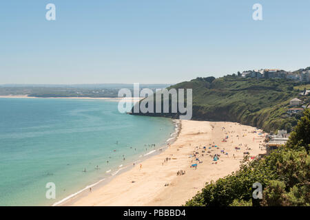 Views of Carbis Bay, Cornwall, from the South west Coast Path Stock Photo