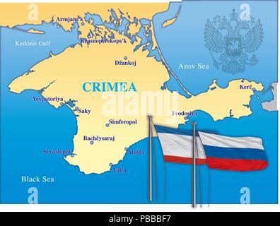 Crimea map, vector illustration Stock Vector