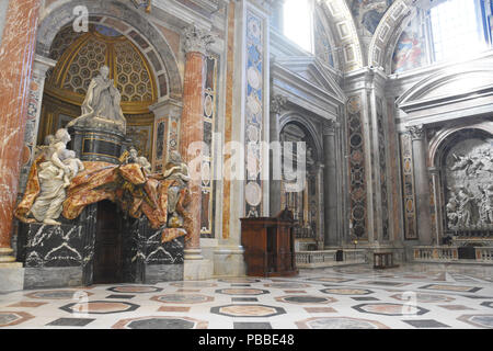 Monument to Pope Alexander VII (April 7, 1655 to May 22, 1667) Fabio Chigi by Bernini in 1678 in St. Peter's Basilica in St. Peter's Square, Vatican C Stock Photo