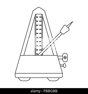 Metronome icon in outline style isolated on white background. Musical instruments symbol vector illustration Stock Vector