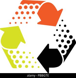Icon of recycling symbol - cycle arrow Stock Vector