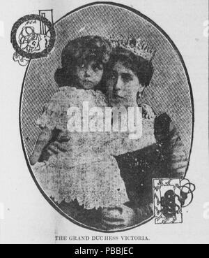 1227 Princess Victoria Melita of Saxe-Coburg and Gotha, and her daughter Princess Elisabeth of Hesse and by Rhine Stock Photo