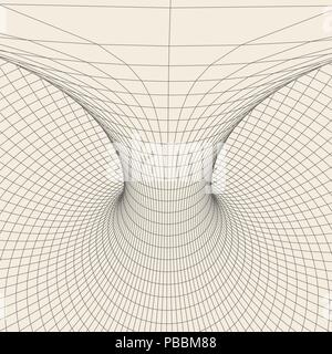 Wireframe mesh polygonal element. Torus with connected lines and dots. Vector Illustration . Stock Vector