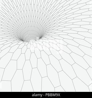 Wireframe mesh polygonal element. Torus with connected lines and dots. Vector Illustration . Stock Vector
