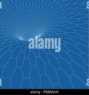 Wireframe mesh polygonal element. Torus with connected lines and dots. Vector Illustration . Stock Vector