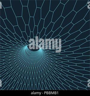 Wireframe mesh polygonal element. Torus with connected lines and dots. Vector Illustration . Stock Vector