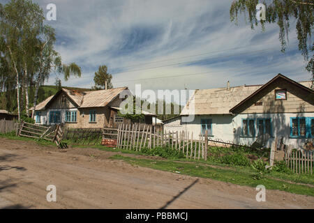Quaint old homes in the rural Jyrgalan valley, Kyrgyzstan Stock Photo