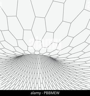 Wireframe mesh polygonal element. Torus with connected lines and dots. Vector Illustration . Stock Vector