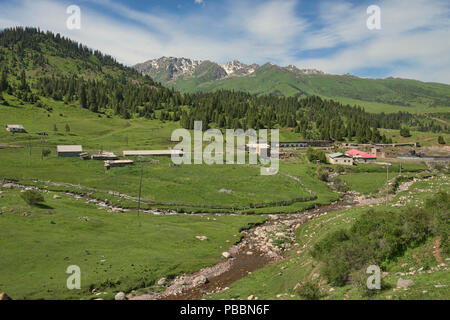 The old mine in Jyrgalan, Kyrgyzstan Stock Photo