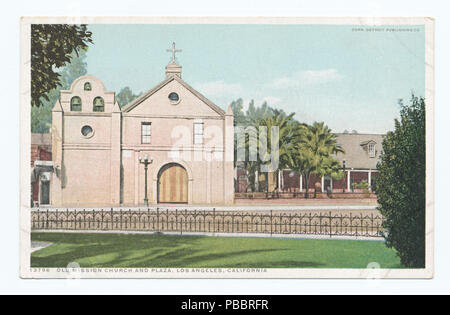 1132 Old Mission Church and Plaza, Los Angeles, Calif (NYPL b12647398-75777) Stock Photo