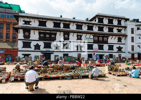 Souvenir market in Kathmandu Durbar Square, Nepal Stock Photo