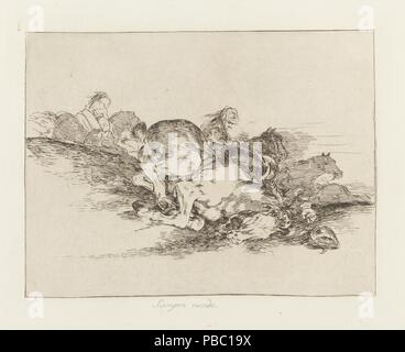 Francisco de Goya y Lucientes / 'It always happens (Disasters of War, 8)'. 1810 - 1814. Etching, Drypoint on paper. Museum: Museo del Prado, Madrid, España. Stock Photo