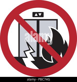 Do not elevator. Prohibition sign Stock Vector
