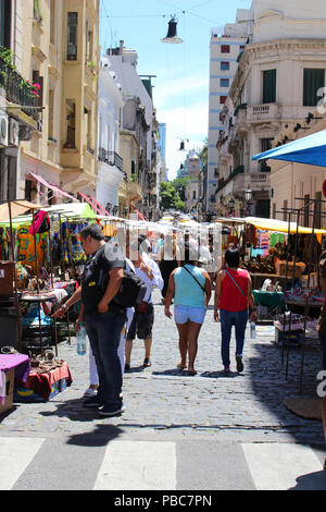 Buenos Aires, Argentina - 2018-02-04 : Feria De San Pedro Telmo, or the San Telmo fair a or market held on sundays in Buenos Aires, Argentina Stock Photo