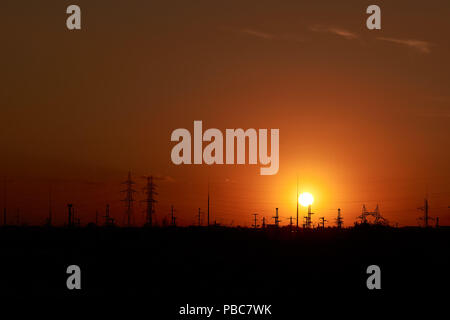 The periphery of the city at sunset Stock Photo