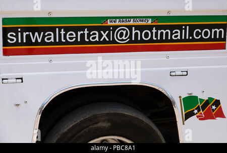 Sir Walter Taxi tour bus in St Kitts Stock Photo