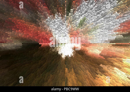 Brown and red  abstract geometric background with square extrude Stock Photo