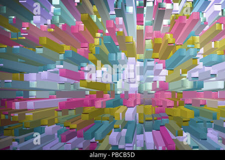 colorful abstract geometric background with square extrude Stock Photo