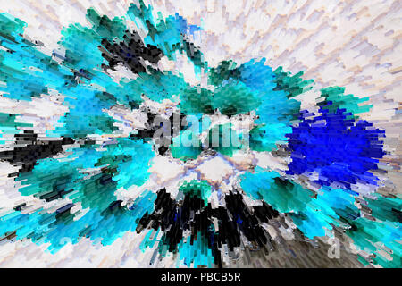 Blue abstract geometric background with square extrude Stock Photo