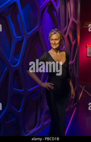 LOS ANGELES, USA - SEP 28, 2015: Meryl Streep in  Madame Tussauds Hollywood wax museum. Marie Tussaud was born as Marie Grosholtz in 1761 Stock Photo