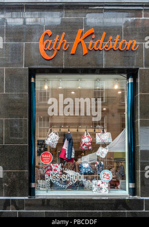 Window of the Cath Kidston fashion, accessories and homeware shop in Gordon Street, Glasgow. Modern Vintage bags, clothes, wellingtons Stock Photo