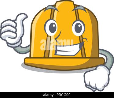 Thumbs up construction helmet character cartoon Stock Vector
