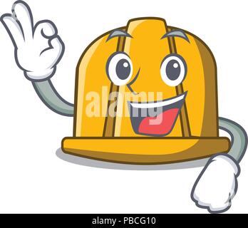 Okay construction helmet character cartoon Stock Vector