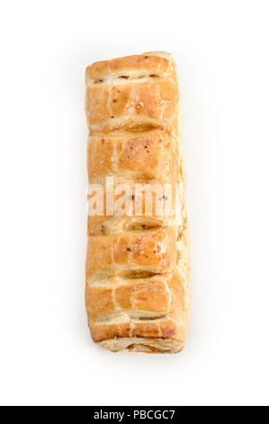 Puff pastry roll with pineapple filling, sweet bread traditional Mexican bakery isolated on white background Stock Photo