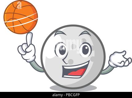 With basketball golf ball character cartoon Stock Vector